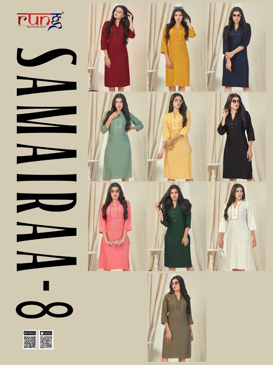 Rung Samairaa 8 Fancy Ethnic Wear Rayon Designer Kurti Collection